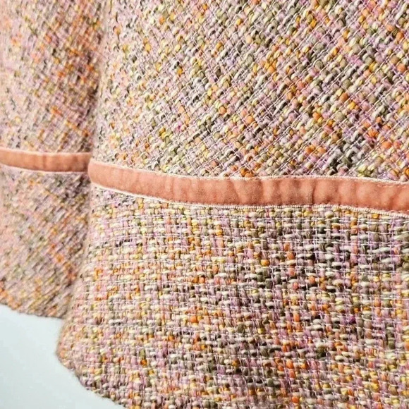 Gap Womens Retro Peach Pastel Multicolored Wool Tweed Skirt Flounce Hemline 8 - Picture 9 of 9